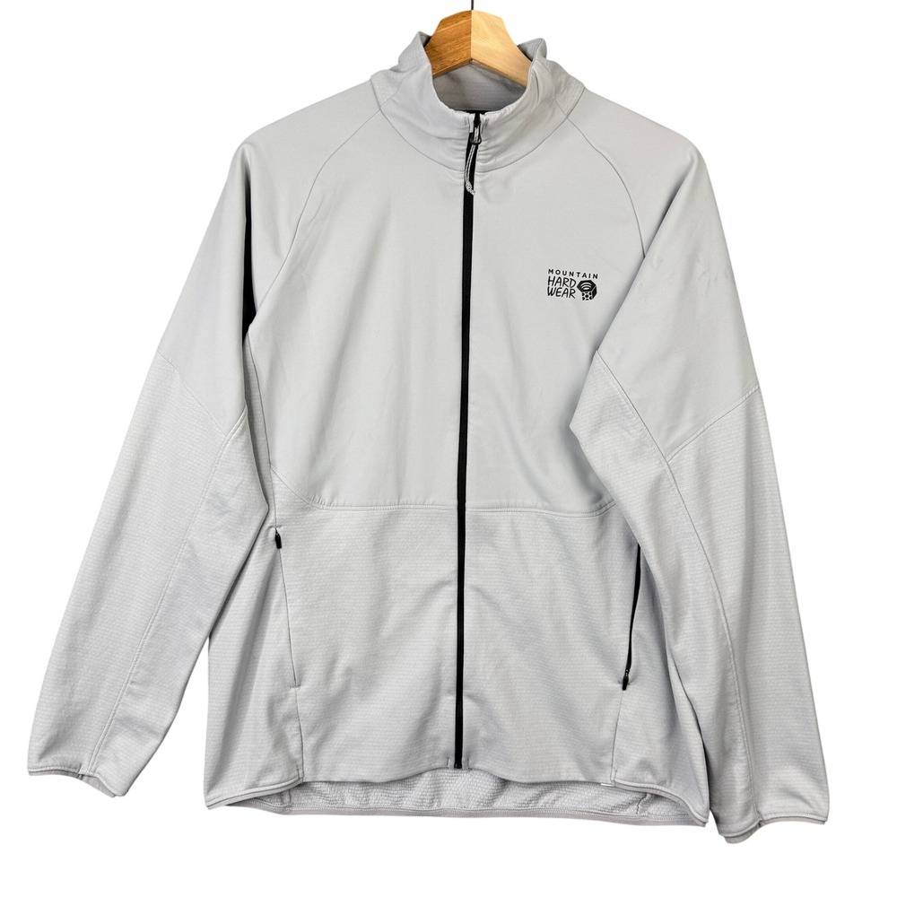 Mountain Hardwear Mountain Grid Jacket Womens Large Light Grey Full‎ Zip OL4292